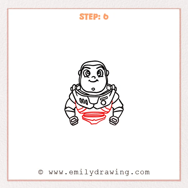 how to draw a buzz lightyear - Step 6